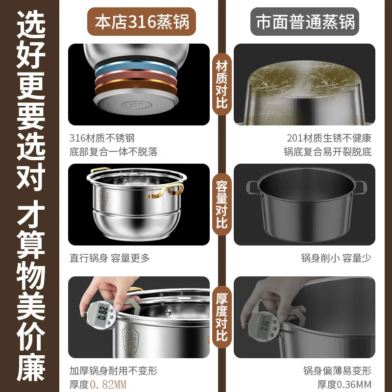 316 หม้อนึ่งสแตนเลส 40 ซม.หม้อ - Home Cooking Cookbook บทวิจารณ์และราคา